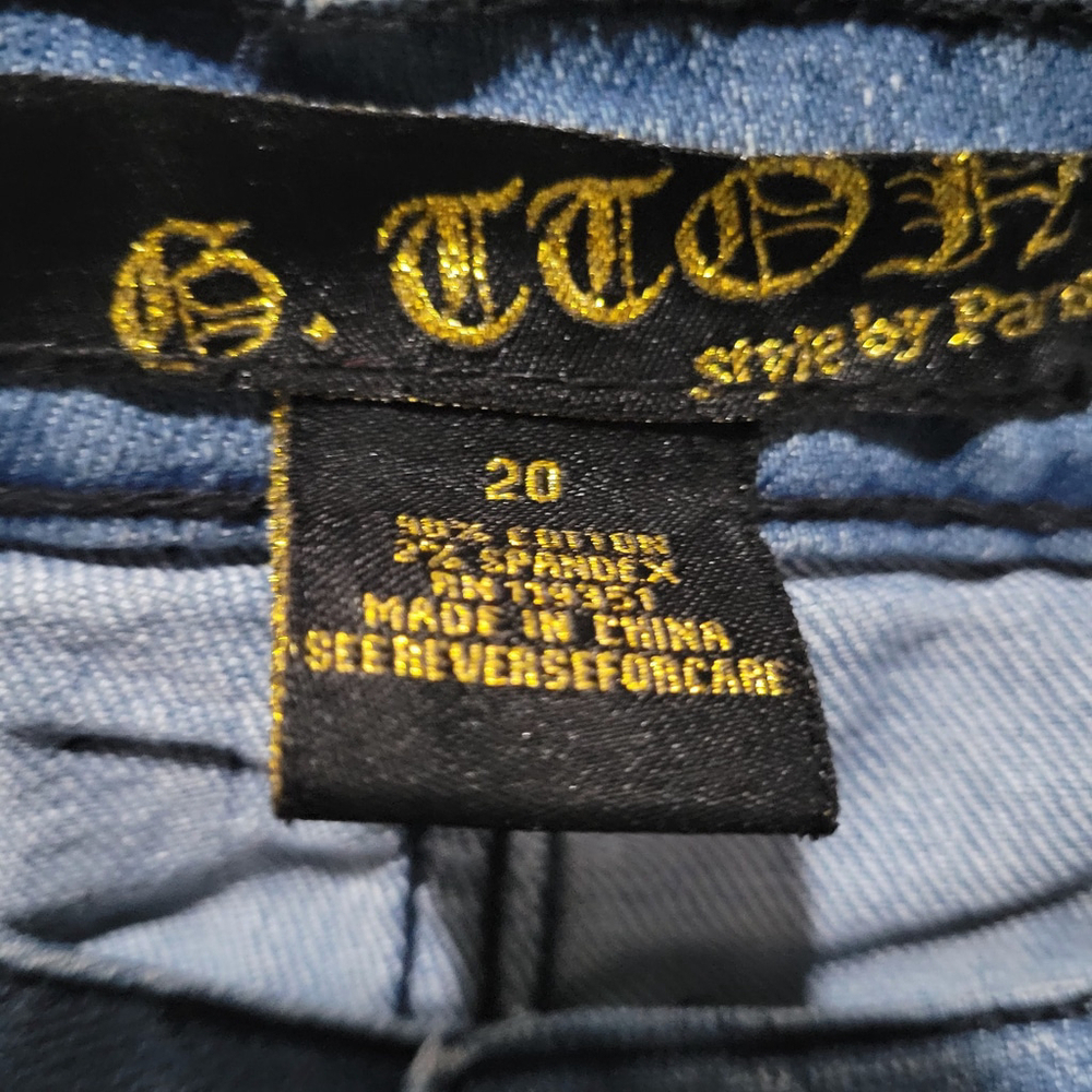 G.TTON STYLE Women Relaxed Bootcut Blue Flap Pockets Jeans 20 Waist 38 Inseam 32 - Picture 8 of 9